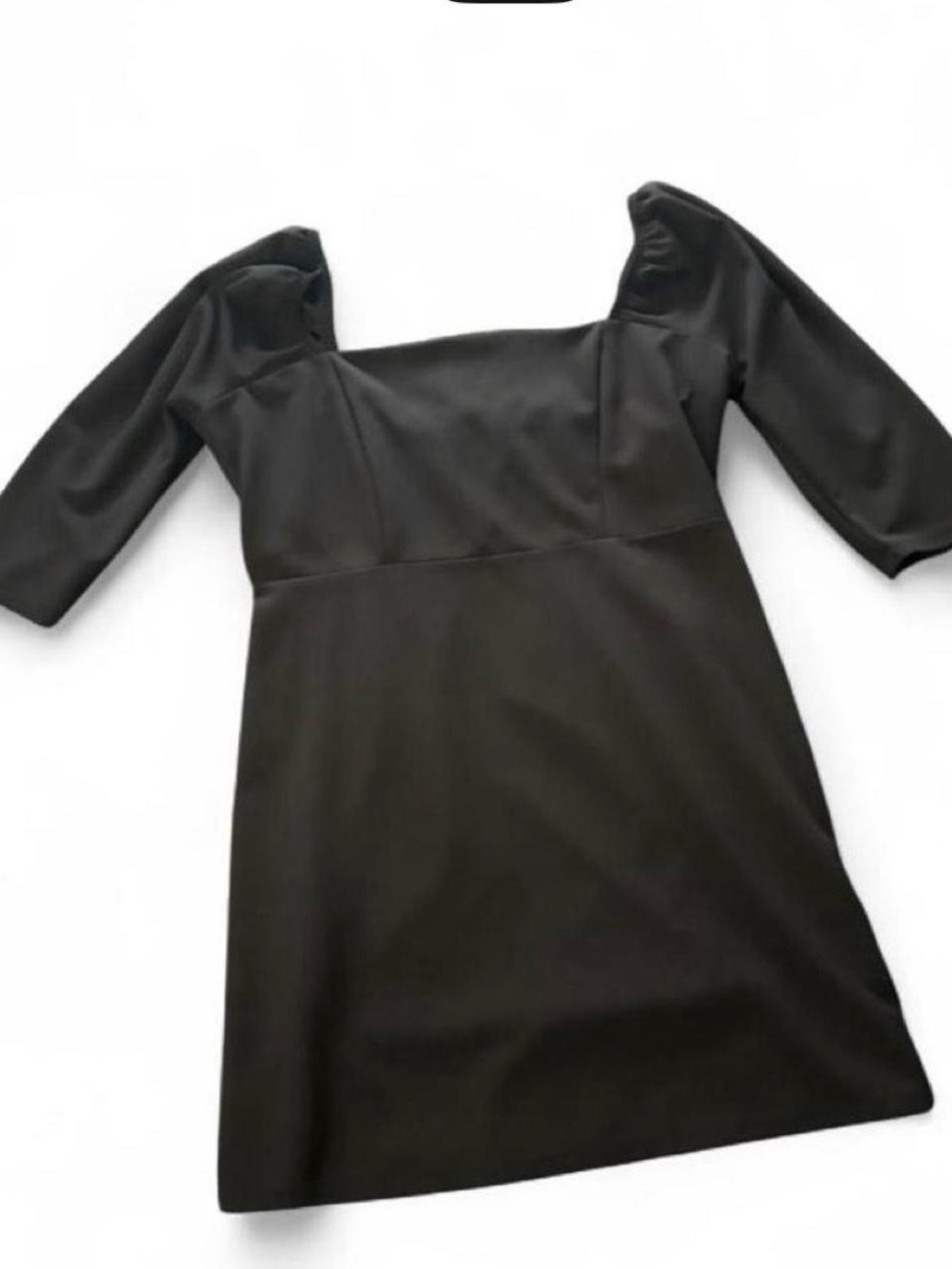 Leith Black Square Neck Puff Sleeve Mini Dress Size XL
